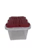 Tároló fedéllel csatos 18 L piros (KKS)