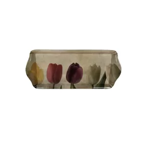 Tálca zserbós 33x14,5x2,5 cm Tulipán mintával (KKS)