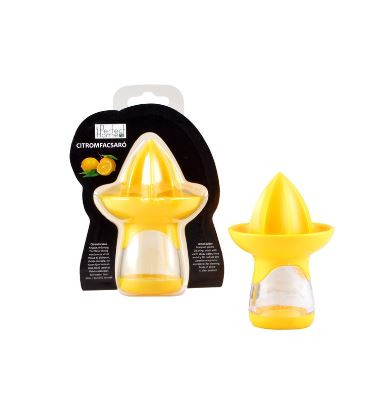 Műanyag citrom facsaró (sárga színben)
