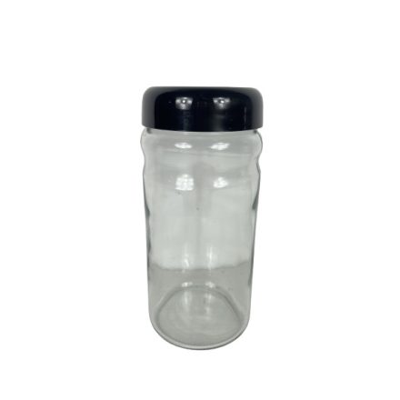 Fűszertartó üveg, műanyag tetővel 1,8 literes fekete (V)