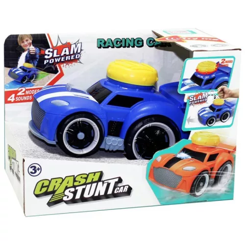 Ütésre induló játékautó kék színben