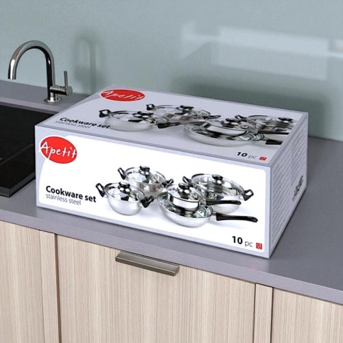 Banquet Apetit 10 részes rozsdamentes acél edénykészlet - fedőkkel