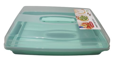 Süteményes doboz szögletes türkiz (V)