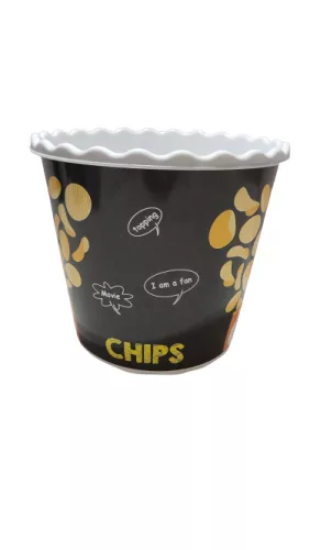 Popcorn tartó chips mintával