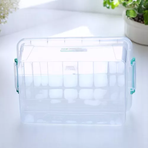 Tárolódoboz 13,7 L 35X23X16,5 CM zöld füllel