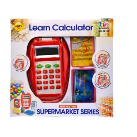 Játék bankkártya leolvasó számológép és számlanyomtató funkcióval elemes