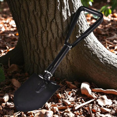 Összecsukható gyalogsági ásó – acél, fűrészél, táskával