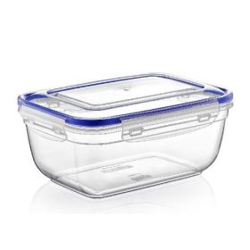   Átlátszó szögletes tároló doboz, patentzáras tetővel (2,3 L-es)