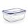 Átlátszó szögletes tároló doboz, patentzáras tetővel (2,3 L-es)
