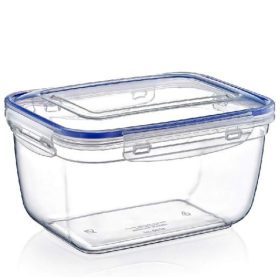   Szögletes tároló doboz, patentzáras tetővel 3000 ml átlátszó