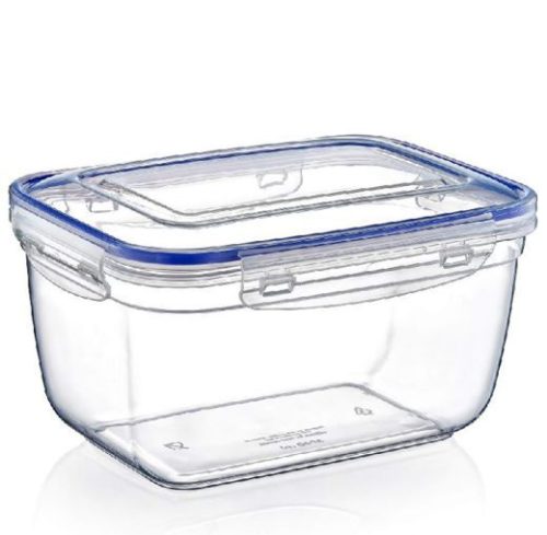 Szögletes tároló doboz, patentzáras tetővel 3000 ml átlátszó