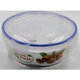   Átlátszó kerek tároló doboz, patentzáras tetővel (2,25 L-es)