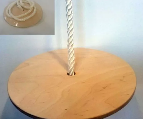 tányéros hinta kötéllel natúr fa színben (50 kg-ig)