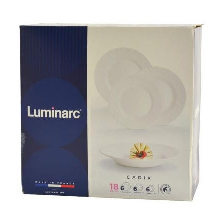 Luminarc Cadix üveg étkészlet 18 részes fehér