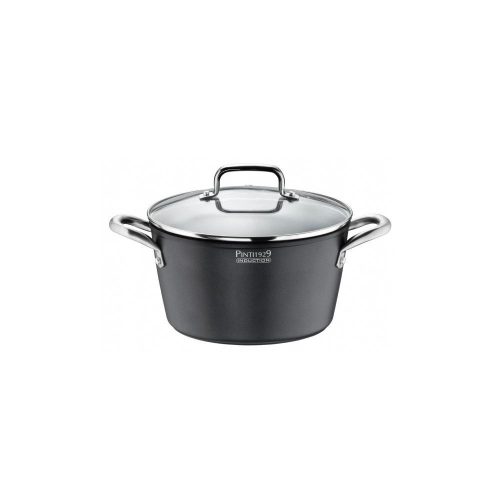 Pintinox ST1 lábos+üvegfedő kőhatású  28 cm rozsdamentesfülű indukciós