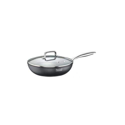 Pintinox ST1 wok+fedő kőhatású  28 cm rozsdamentesnyél indukciós