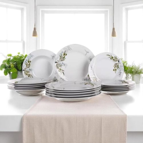 Porcelán tányér szett OLIVES 18 db