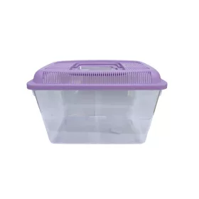 Állatszállító lila tetővel (30x20x20 cm-es)