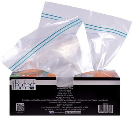 50 db-os Perfect Home visszazárható tasak (17,5x20 cm-es)