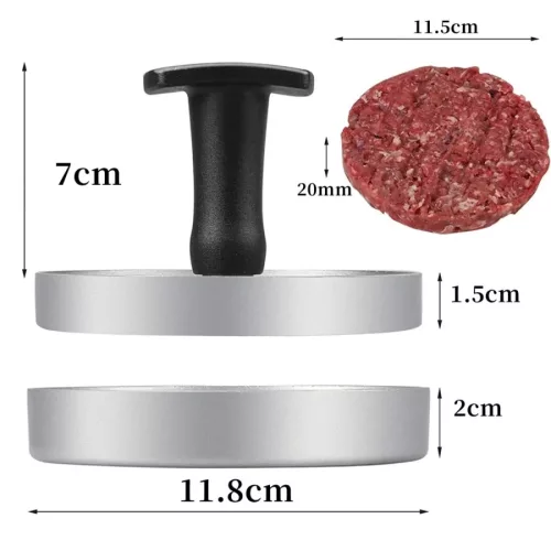 Alumínium Hamburger húspogácsa készítő (11,8 cm-es)