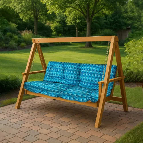 Hintaágy párna 130 cm 2 részes kék kockás