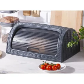 Kenyértartó rattan hatású antracit színben