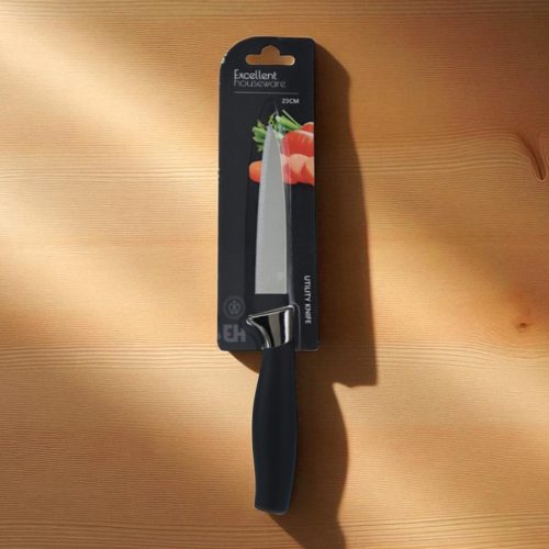 Excellent Houseware Konyhai kés 23 cm – fekete ergonomikus markolattal