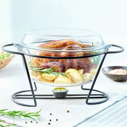 AM-SAULE hőálló sütőedény melegen tartóval (4 L-es)