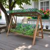 Hintaágy párna 150 cm 3 részes fekete csíkos zöld leveles mintával