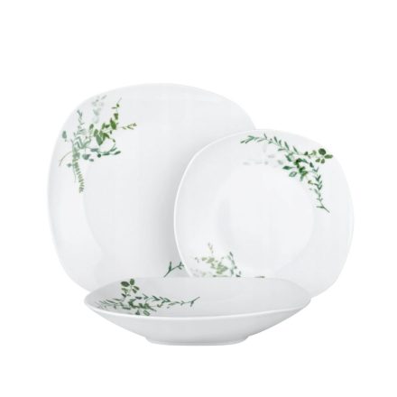 18 részes Berlinger Haus porcelán étkészlet zöld virág mintával