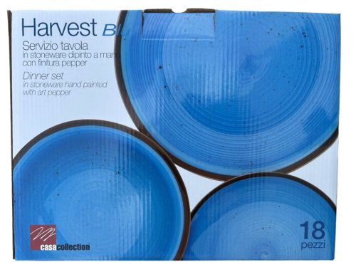 18 részes Harvest porcelán étkészlet (kék színben)