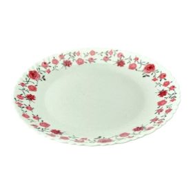 Opál lapostányér rózsás mintával (26,8 cm-es)