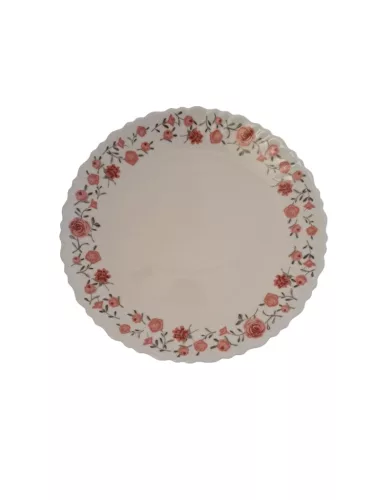 Opál lapostányér rózsás mintával (26,8 cm-es)