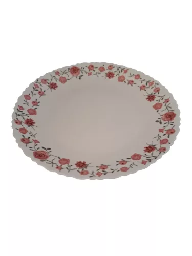 Opál lapostányér rózsás mintával (26,8 cm-es)