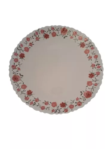 Opál lapostányér rózsás mintával (26,8 cm-es)