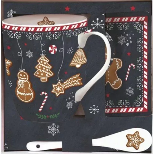 Easy Life GINGERBREAD díszdobozos mézeskalácsos bögre + kanál 35 cl 