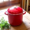 Fazék fedővel zománcozott 22cm 6,9l piros Perfect Home