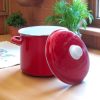 Fazék fedővel zománcozott 22cm 6,9l piros Perfect Home
