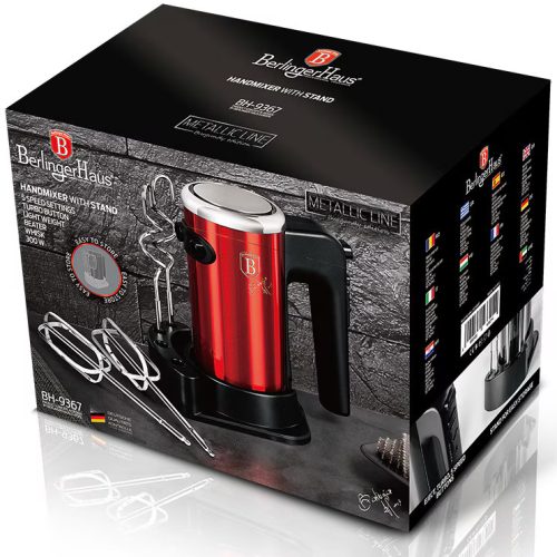 Berlinger Haus kézi mixer + állvány burgundy színben (BH-9367)