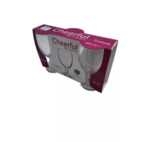   3 darabos talpas boros pohár szett üveg Cheerful (300 ml-es)