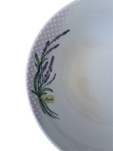 Porcelán kistál levendula mintával (15,2 cm-es)