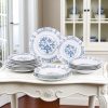  ONION 18 részes porcelán tányérkészlet - elegáns kék hagymás mintával