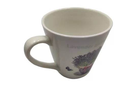 porcelán csésze páros, kanállal levendula mintával (320 ml-es)