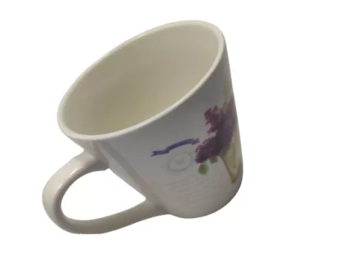 porcelán csésze páros, kanállal levendula mintával (320 ml-es)
