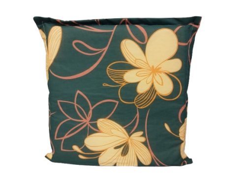 Szögletes ülőpárna zöld sárga virágos