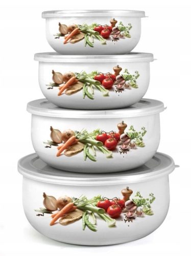 Zománcozott tál szett VEGETABLES, 8 részes