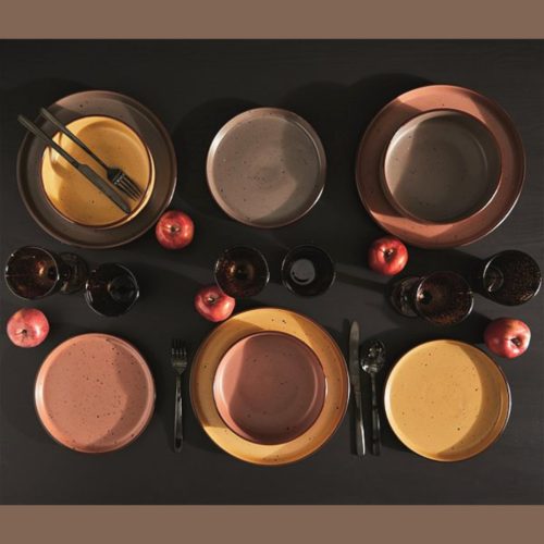 URBAN BRUGES kerámia étkészlet 18 db-os - barna színben