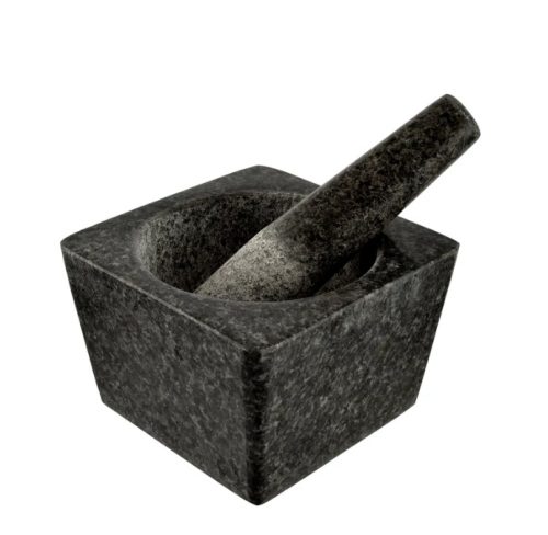Szögletes gránit mozsár 13x13x8,5cm