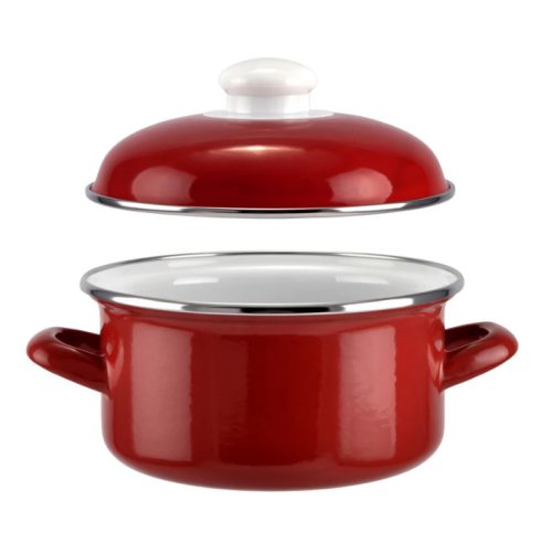 2 literes bordó zománc lábas 18cm, 18x9cm