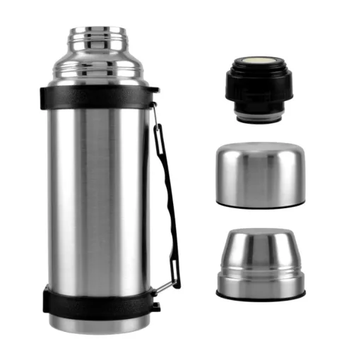 1,1 literes rozsdamentes turista termosz 2 pohárral